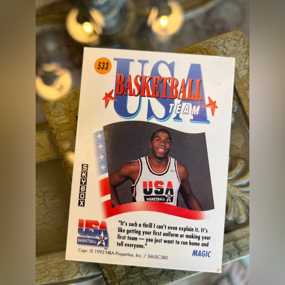 This 1991-92 Skybox trading card features basketball legend Magic Johnson